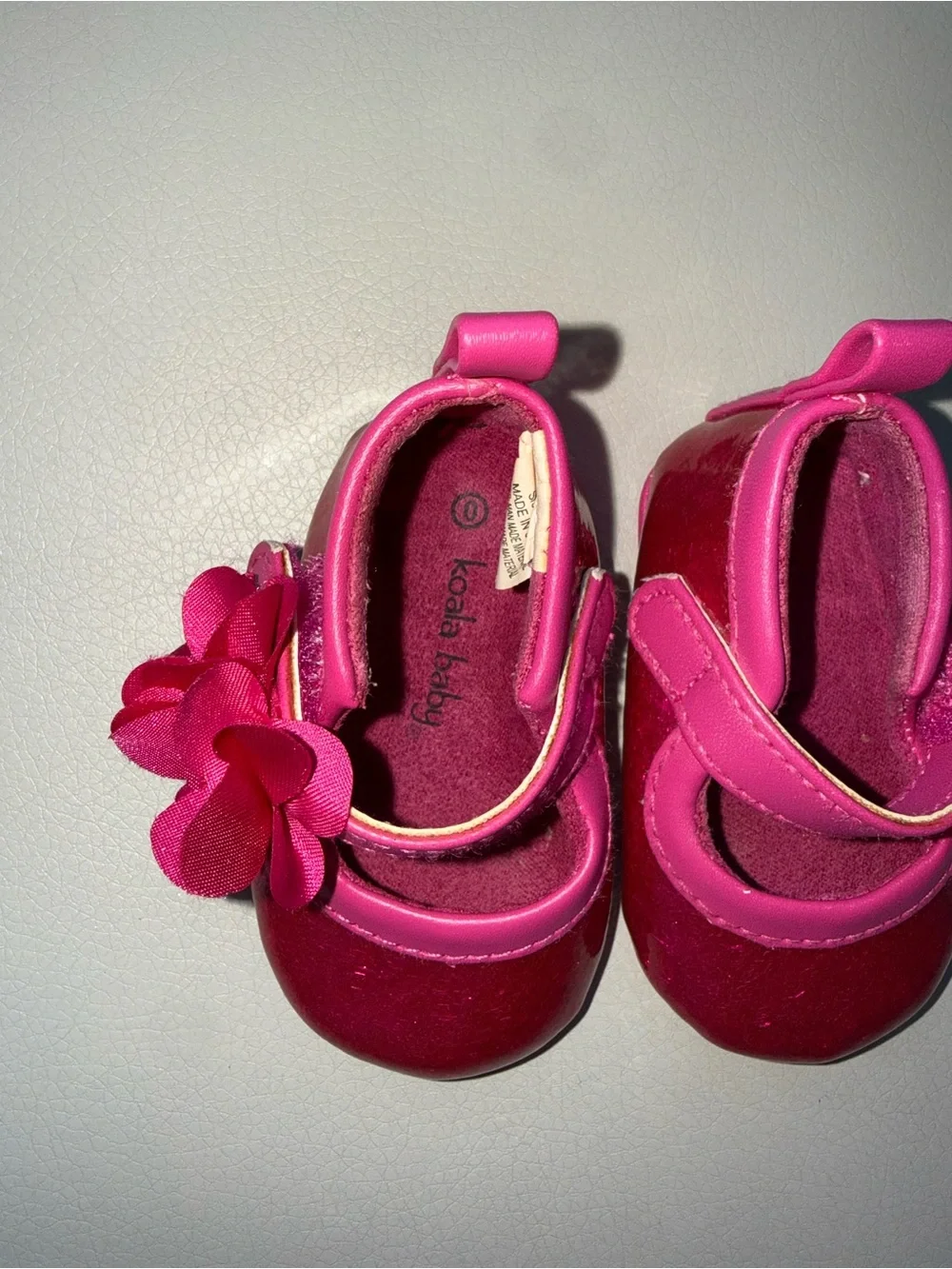 Baby Mary Jane Flower Shoes in Fuchsia
